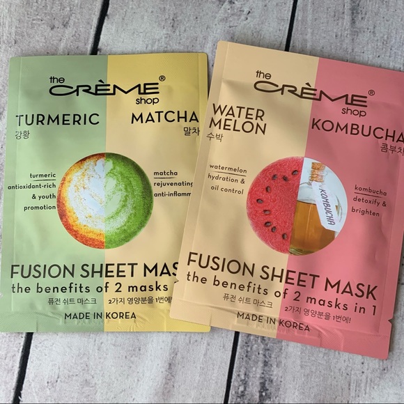 The Creme Shop Other - 🔆 2 THE CREME SHOP Turmeric Matcha + Watermelon Kombucha Infusion Sheet Masks